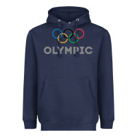 Navy OLYMPIC RINGS Heavyweight Hoodie - artisFamous