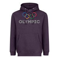 Plum OLYMPIC RINGS Heavyweight Hoodie - artisFamous