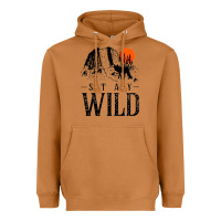 Meerkat stay wild illustration with mountain Heavyweight Hoodie - artisFamous