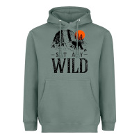 Sage stay wild illustration with mountain Heavyweight Hoodie - artisFamous