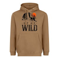 Toasted Coconut stay wild illustration with mountain Heavyweight Hoodie - artisFamous
