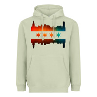 Matcha chicago flag skyline Heavyweight Hoodie - artisFamous