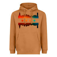 Meerkat chicago flag skyline Heavyweight Hoodie - artisFamous