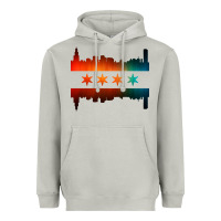 Moon Dust chicago flag skyline Heavyweight Hoodie - artisFamous