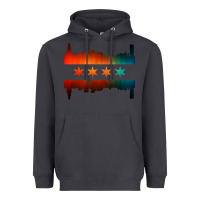 Smoke chicago flag skyline Heavyweight Hoodie - artisFamous