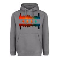 Storm chicago flag skyline Heavyweight Hoodie - artisFamous