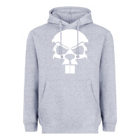 Heather Grey crazy beaver skull Heavyweight Hoodie - artisFamous