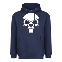 Navy crazy beaver skull Heavyweight Hoodie - artisFamous