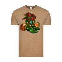 Vintage Coffee cowboy hat with boots christmas Vintage Tee - RanaPortraitStore