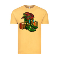 Vintage Mustard cowboy hat with boots christmas Vintage Tee - RanaPortraitStore