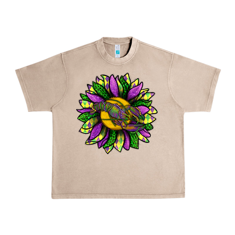 Mardi Gras Sunflower With Crawfish Urban Heavy Tee by BundleAndBundleShop | Teevron