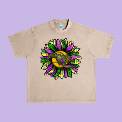 Mardi Gras Sunflower With Crawfish Urban Heavy Tee Designed By Bundleandbundleshop