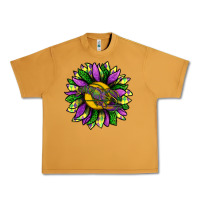 Peanut Butter Mardi Gras Sunflower With Crawfish Urban Heavy Tee - BundleAndBundleShop