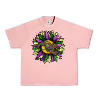 Salmon Mardi Gras Sunflower With Crawfish Urban Heavy Tee - BundleAndBundleShop