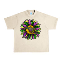 Sandshell Mardi Gras Sunflower With Crawfish Urban Heavy Tee - BundleAndBundleShop