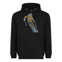 Black born to ski Heavyweight Hoodie - artisFamous