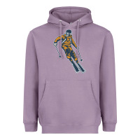 Lavender born to ski Heavyweight Hoodie - artisFamous