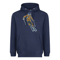 Navy born to ski Heavyweight Hoodie - artisFamous