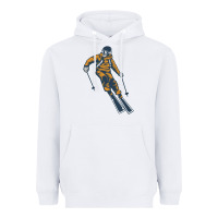 White born to ski Heavyweight Hoodie - artisFamous