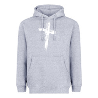 Heather Grey cross Heavyweight Hoodie - artisFamous