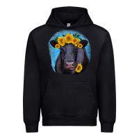 Black black angus with sunflower Urban Hoodie - RanaPortraitStore