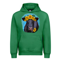 Emerald black angus with sunflower Urban Hoodie - RanaPortraitStore