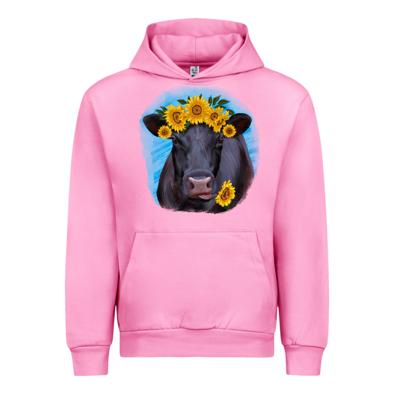 Black Angus With Sunflower Urban Hoodie by RanaPortraitStore | Teevron