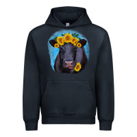 Navy black angus with sunflower Urban Hoodie - RanaPortraitStore