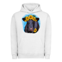 Pigment Lunar Rock black angus with sunflower Urban Hoodie - RanaPortraitStore