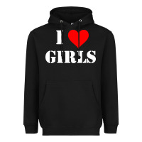 Black i love girls Heavyweight Hoodie - artisFamous