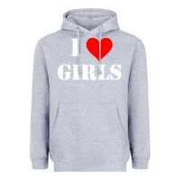 Heather Grey i love girls Heavyweight Hoodie - artisFamous