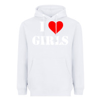 White i love girls Heavyweight Hoodie - artisFamous