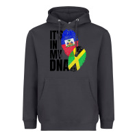 Smoke jamaican and haitian mix flag dna heritage Heavyweight Hoodie - artisFamous