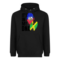 Black jamaican and haitian mix flag dna heritage Heavyweight Hoodie - artisFamous