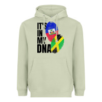 Jamaican And Haitian Mix Flag Dna Heritage Heavyweight Hoodie | Teevron
