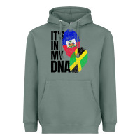 Sage jamaican and haitian mix flag dna heritage Heavyweight Hoodie - artisFamous