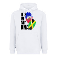 White jamaican and haitian mix flag dna heritage Heavyweight Hoodie - artisFamous