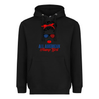 Black all american trump girl Heavyweight Hoodie - artisFamous