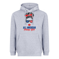 Heather Grey all american trump girl Heavyweight Hoodie - artisFamous