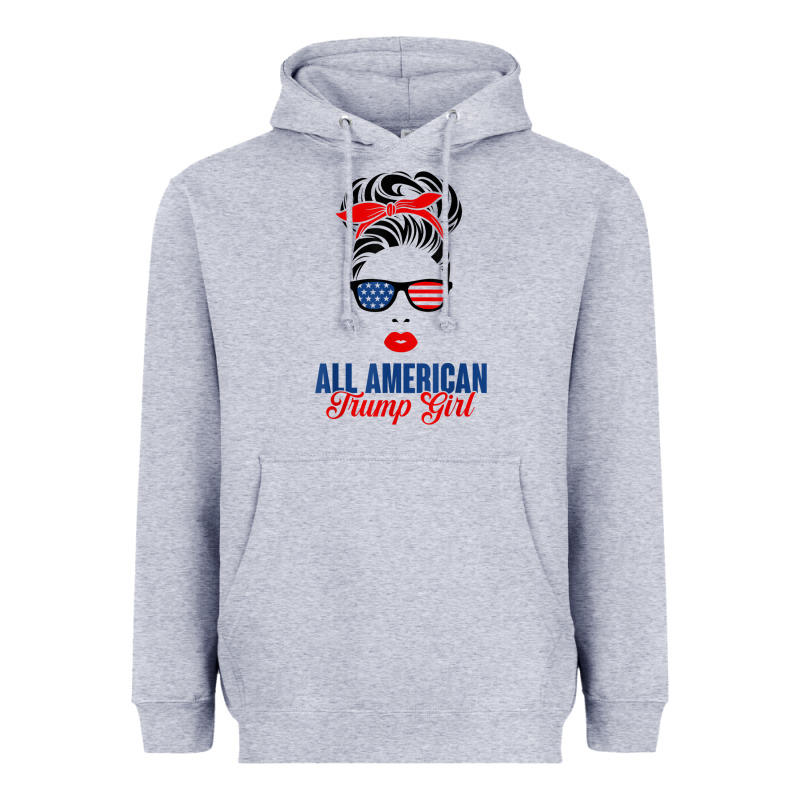 All American Trump Girl Heavyweight Hoodie by artisFamous | Teevron