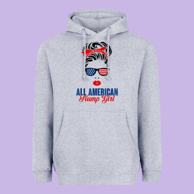 All American Trump Girl Heavyweight Hoodie Designed By Artisfamous