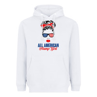 White all american trump girl Heavyweight Hoodie - artisFamous