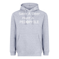 Heather Grey save a deer   hunt a pedophil Heavyweight Hoodie - artisFamous