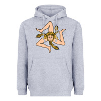 Heather Grey sicilian triskelion Heavyweight Hoodie - artisFamous