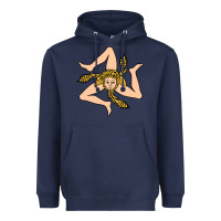 Navy sicilian triskelion Heavyweight Hoodie - artisFamous