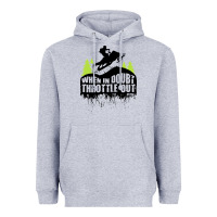 Heather Grey snowmobile throttle Heavyweight Hoodie - artisFamous