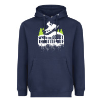 Navy snowmobile throttle Heavyweight Hoodie - artisFamous