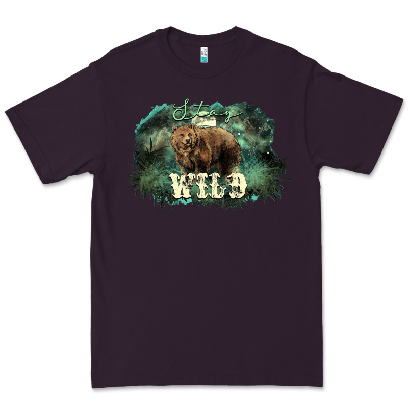 Stay Wild Night Grizzly Bear Premium Tee by HowdyJamesFarm | Teevron