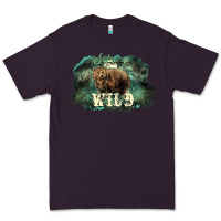 Plum Stay wild night Grizzly Bear Premium Tee - HowdyJamesFarm