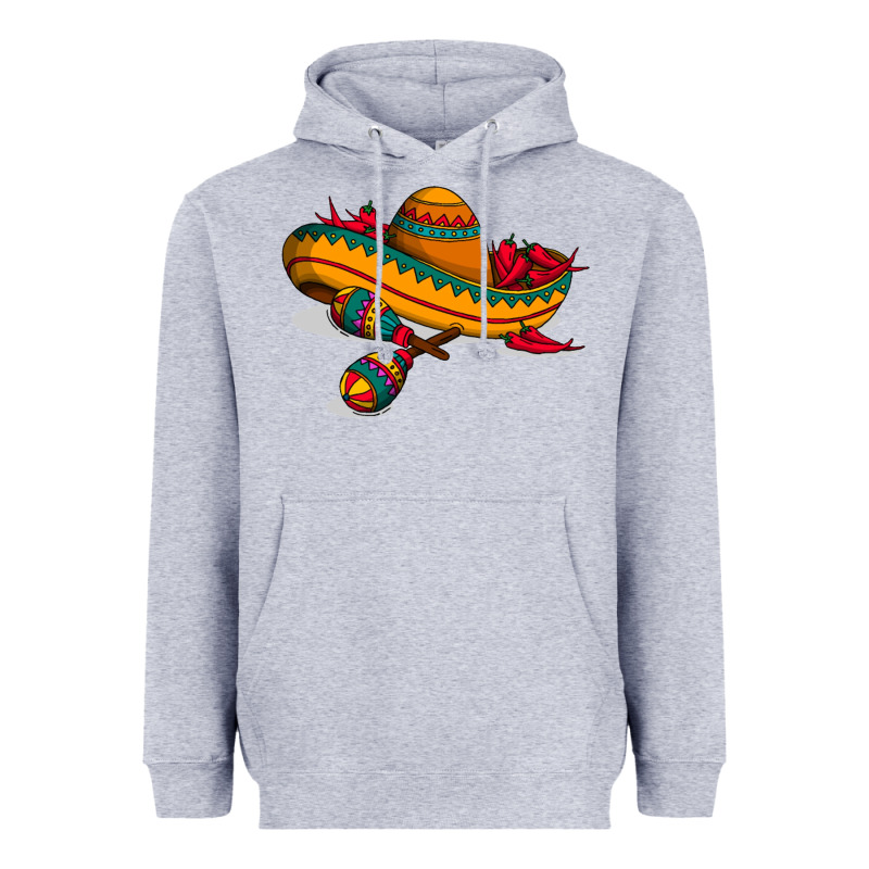 Maracas Sombrero Mexican Heavyweight Hoodie by artisFamous | Teevron